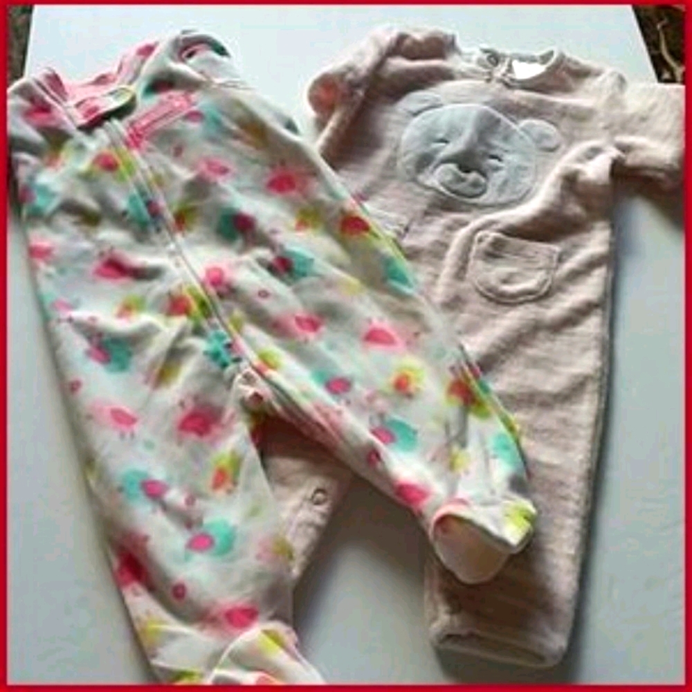 2 Infant Girls Sleepers